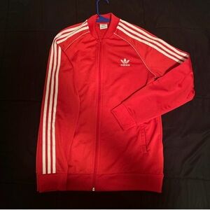 Adidas Bold Red Jacket with White Accents